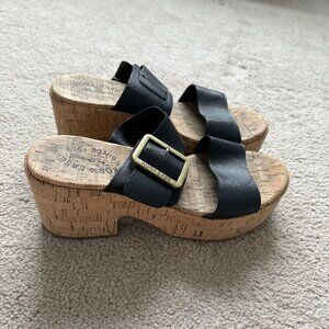 Kork-Ease Taige Platform Sandal Size 9 Black
